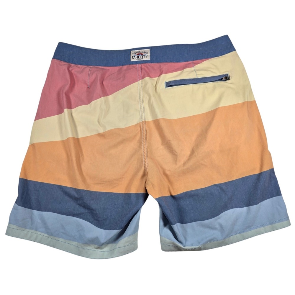 Faherty Soleil Fall Sunset Swim Suit Pockets 7" Board Shorts Mens Sz 31 Fits 32" - Picture 3 of 6